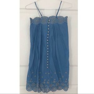 NWT Gap Girls Blue Embroidered Dress